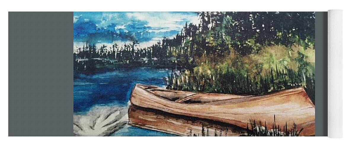  Yoga Mat featuring the painting Boat by Angie ONeal