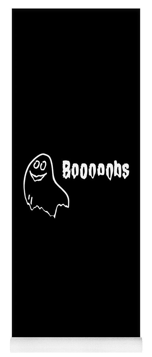 Cool Yoga Mat featuring the digital art Booooobs Boo Halloween Ghost by Flippin Sweet Gear