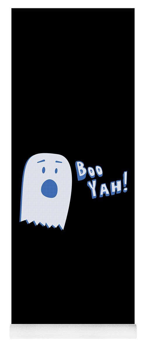 Cool Yoga Mat featuring the digital art Booyah Funny Halloween Ghost by Flippin Sweet Gear
