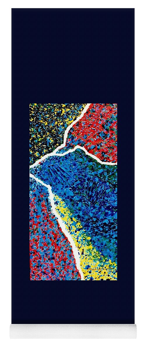 Abstract Yoga Mat featuring the painting Borders by Micah Guenther