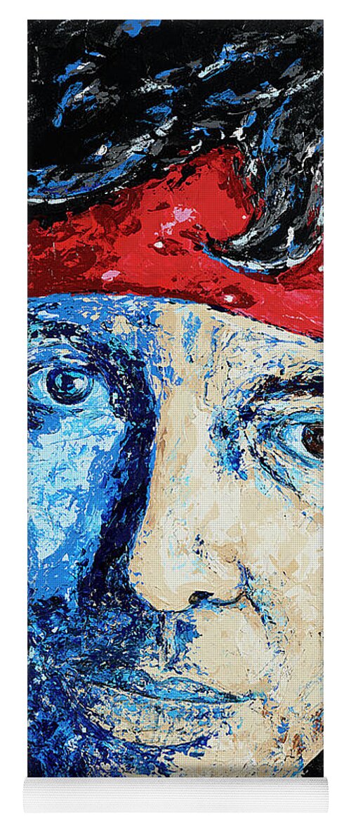 Springsteen Yoga Mat featuring the painting Born in the USA by Steve Follman