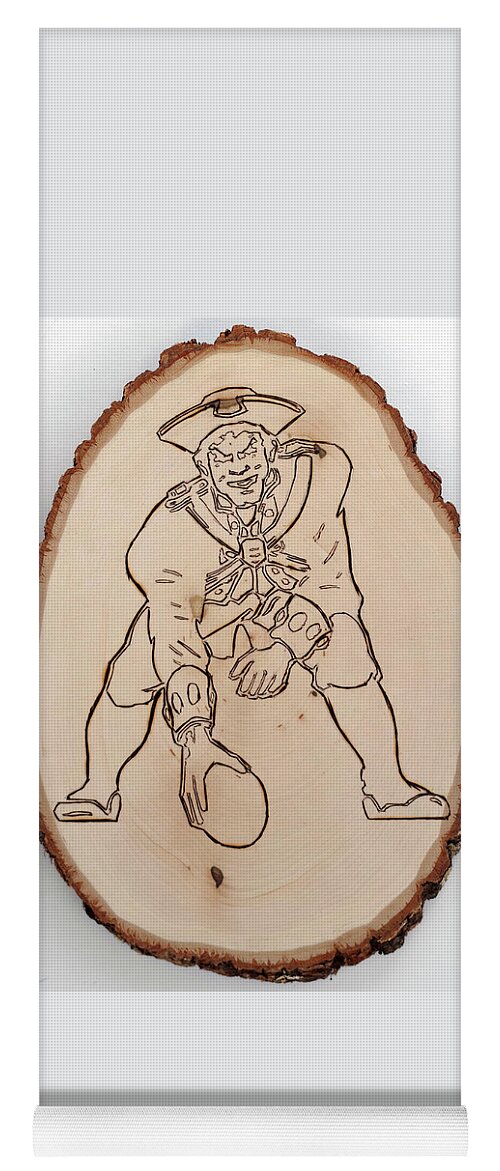 Pyrography Yoga Mat featuring the pyrography Boston Patriots est 1960 by Sean Connolly