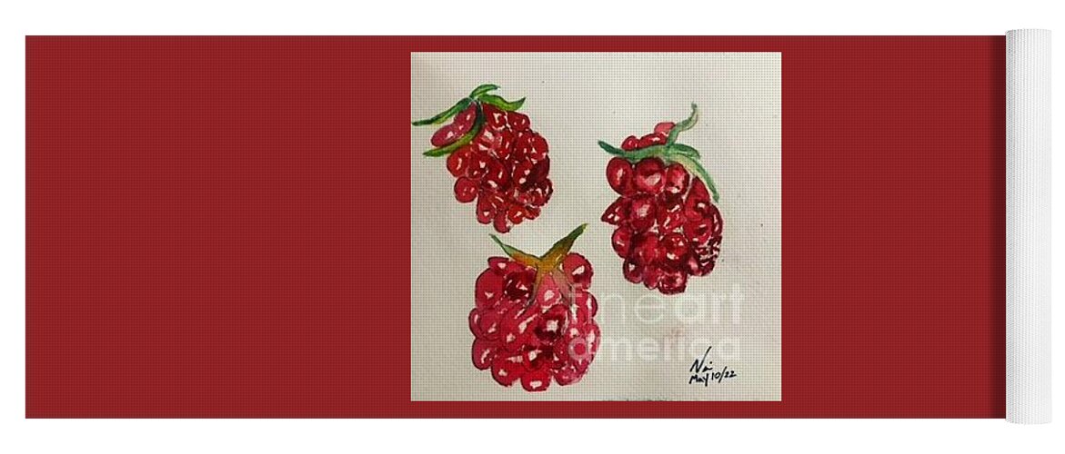  Yoga Mat featuring the painting Bouncing Berries by Nina Jatania