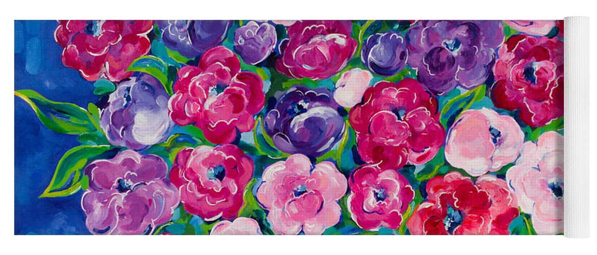 Flower Bouquet Yoga Mat featuring the painting Bountiful by Beth Ann Scott