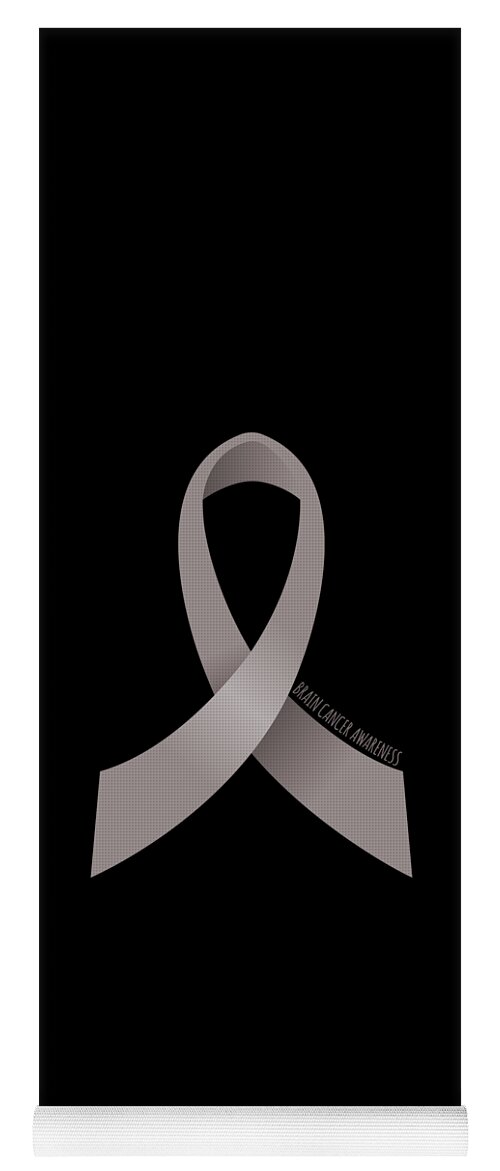 Awareness Yoga Mat featuring the digital art Brain Cancer Awareness Ribbon by Flippin Sweet Gear