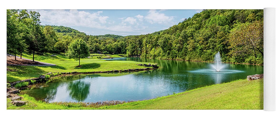 Branson Yoga Mat featuring the photograph Branson Golf Course Pond View by Jennifer White
