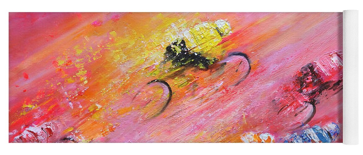 Sports Yoga Mat featuring the painting Breaking Away 03 by Miki De Goodaboom