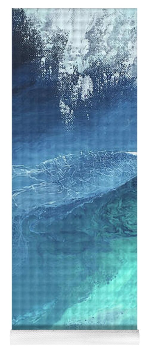 Breaking Yoga Mat featuring the mixed media Breaking Wave by Linda Bailey