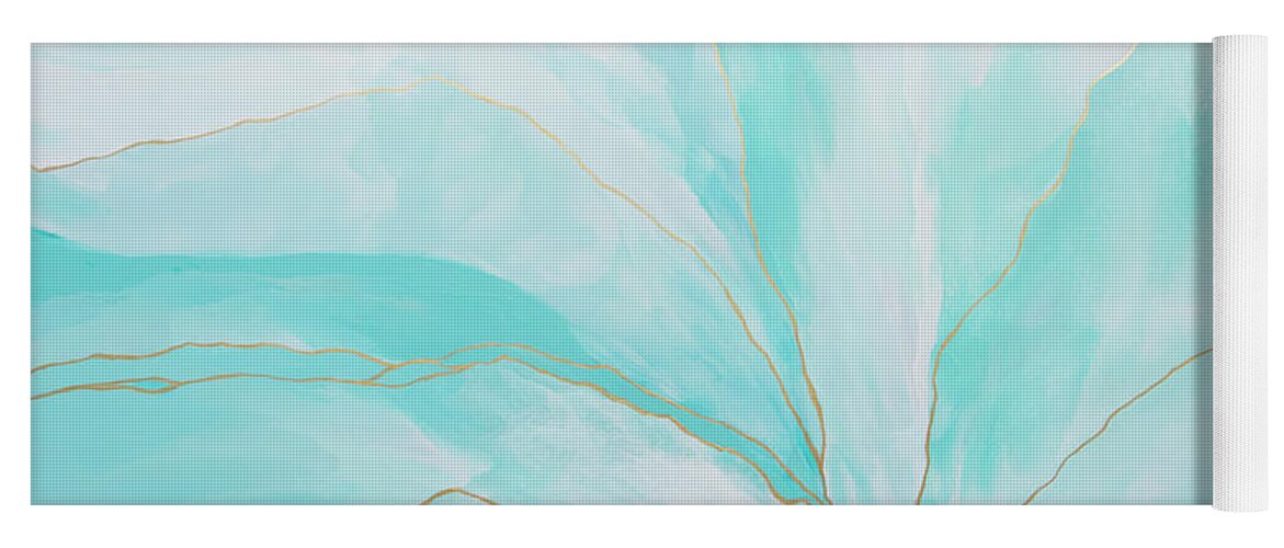 Teal Yoga Mat featuring the painting Breathlessness by Linda Bailey