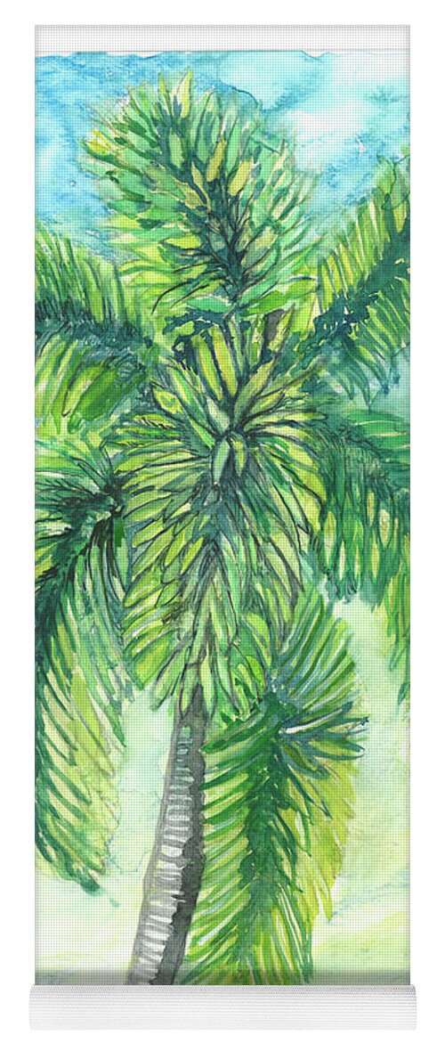 Palm Trees Yoga Mat featuring the painting Breeze by Patricia Arroyo