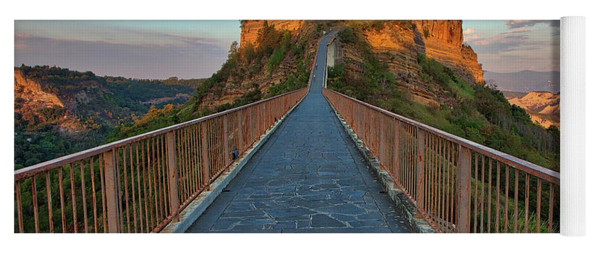 Architecture Yoga Mat featuring the photograph Bridge to Civita di Bagnoregio by Eggers Photography