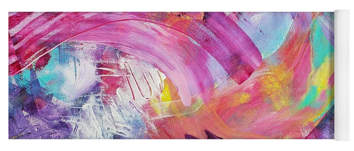 Abstract Yoga Mat featuring the painting Brighter Tomorrow by Lisa Debaets