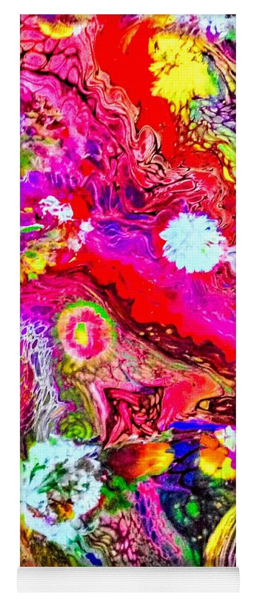 Flowers Bright Colors Yoga Mat featuring the painting Brightest Petals by Anna Adams