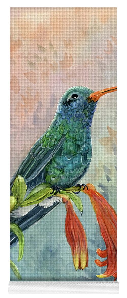 Broad-billed Hummingbird Yoga Mat featuring the painting Broad-billed Hummingbird by Marilyn Smith
