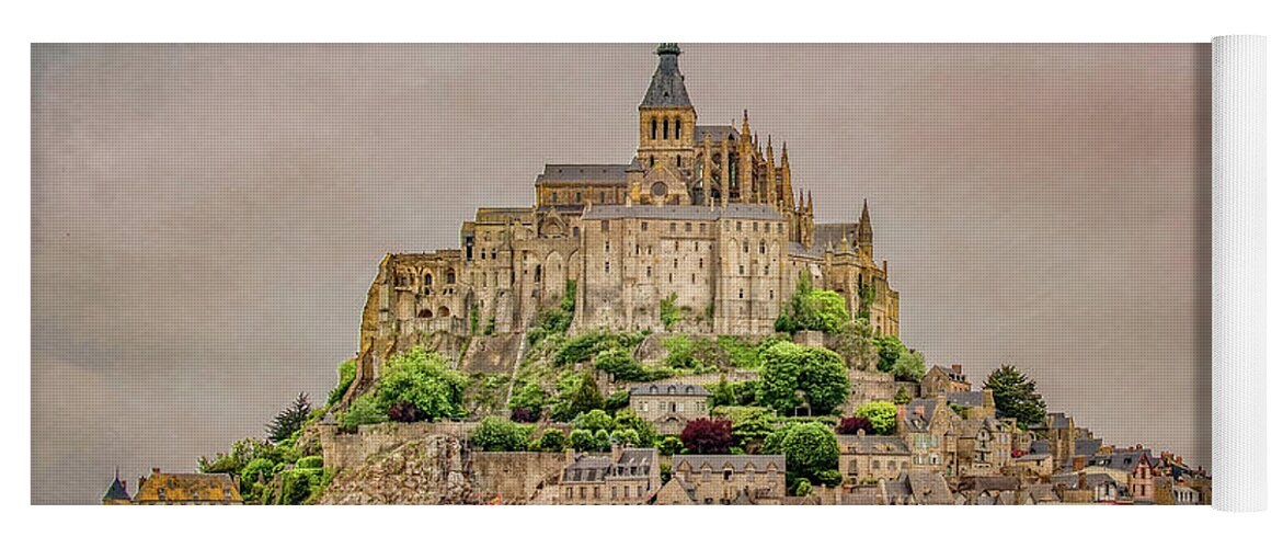 France Yoga Mat featuring the photograph Brooding Skies at Mont Saint Michel by Marcy Wielfaert