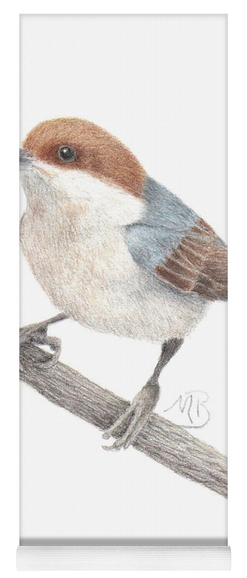 Bird Art Yoga Mat featuring the painting Brown-Headed Nuthatch by Monica Burnette