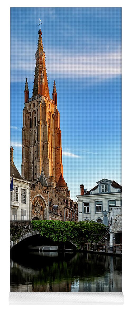 Bruges-belgium Yoga Mat featuring the photograph Bruges Reflection by Gary Johnson