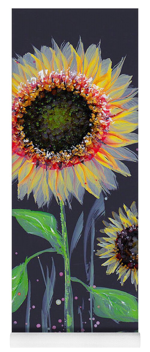Sunflower Yoga Mat featuring the painting Brushed Sunflower No.2 by Kimberly Deene Langlois