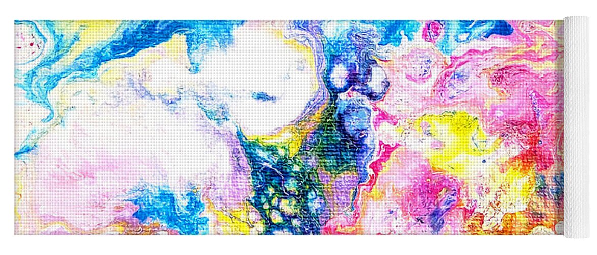Abstract Yoga Mat featuring the painting Bubbles by Christine Bolden