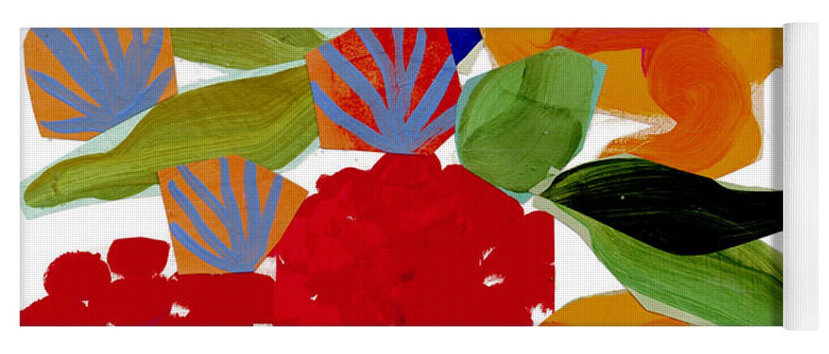 Abstract Yoga Mat featuring the painting Bucket O' Flowers by Jane Davies