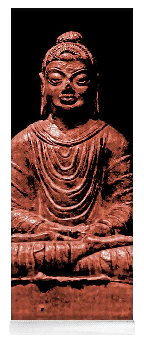 Buddha Yoga Mat featuring the photograph Buddha Orange by Marisol VB