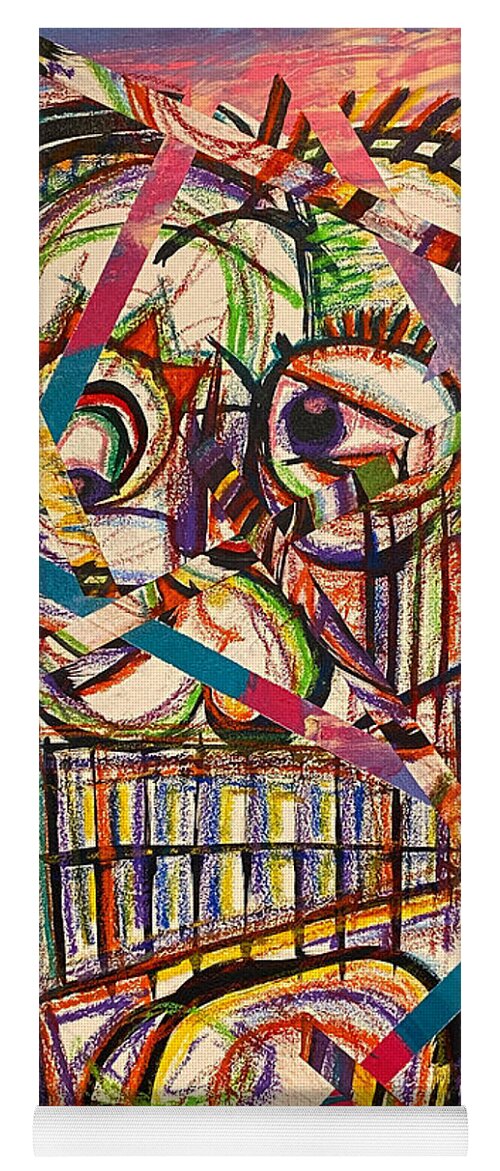 Abstract Expression Yoga Mat featuring the mixed media Bumba Clod by Julius Hannah