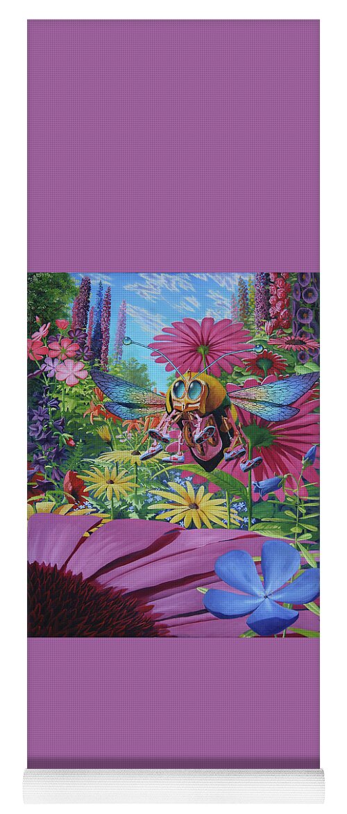 Bumblebee Yoga Mat featuring the painting Bumblehover by Michael Goguen
