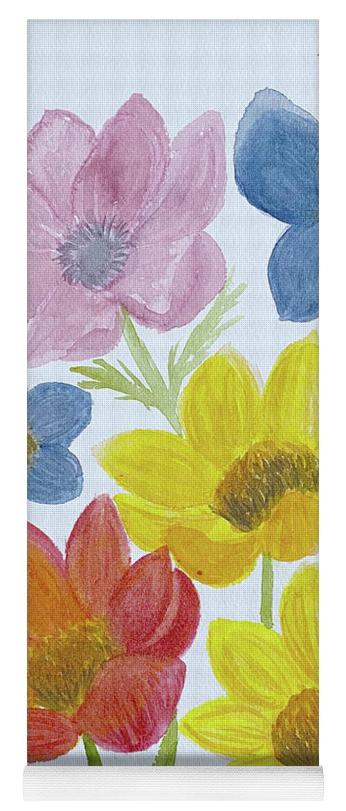 Flowers Yoga Mat featuring the painting Bunch of Flowers by Lisa Neuman