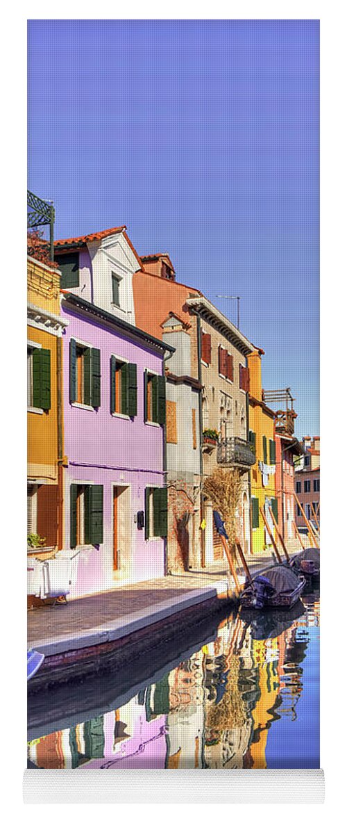 Italy Yoga Mat featuring the photograph Burano Reflections - Italy by Paolo Signorini