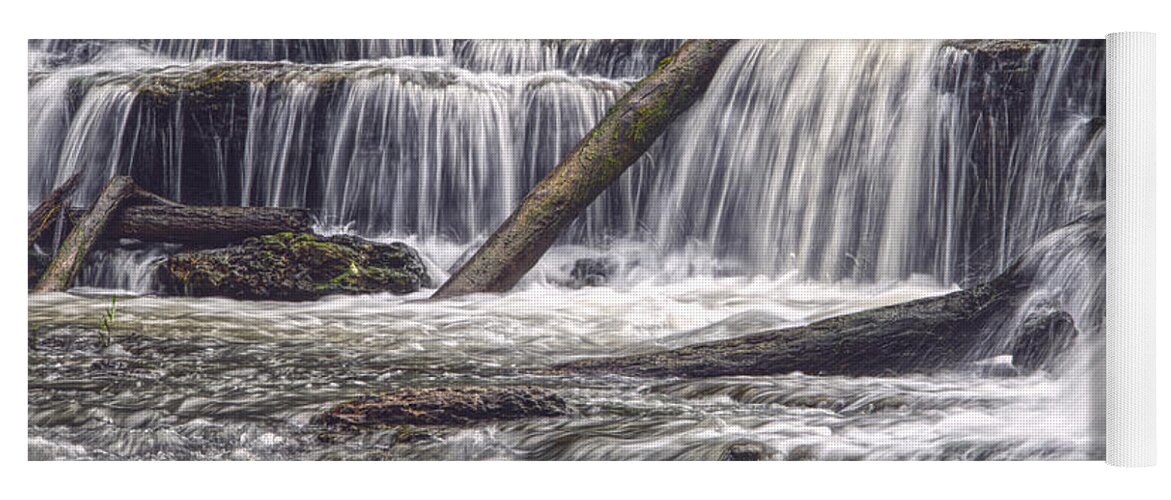 Burgess Falls State Park Yoga Mat featuring the photograph Burgess Falls 5 by Phil Perkins