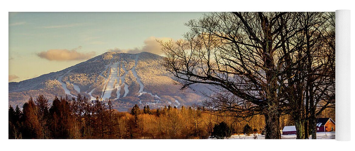 Burke Mt Yoga Mat featuring the photograph Burke Mt From Sugarhouse Road by John Rowe