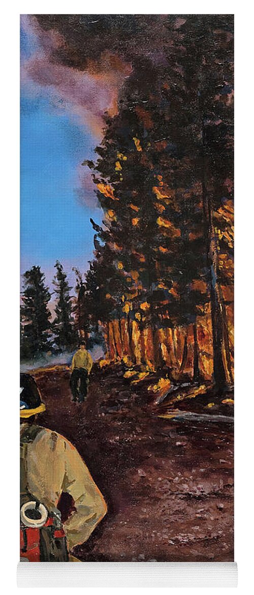 Wildland Fire Yoga Mat featuring the digital art Burn Out by Les Herman