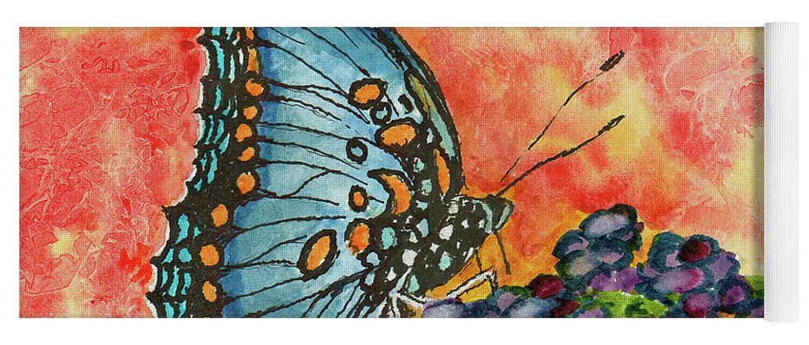 Butterfly Yoga Mat featuring the painting Butterfly #200518 by Sam Sidders