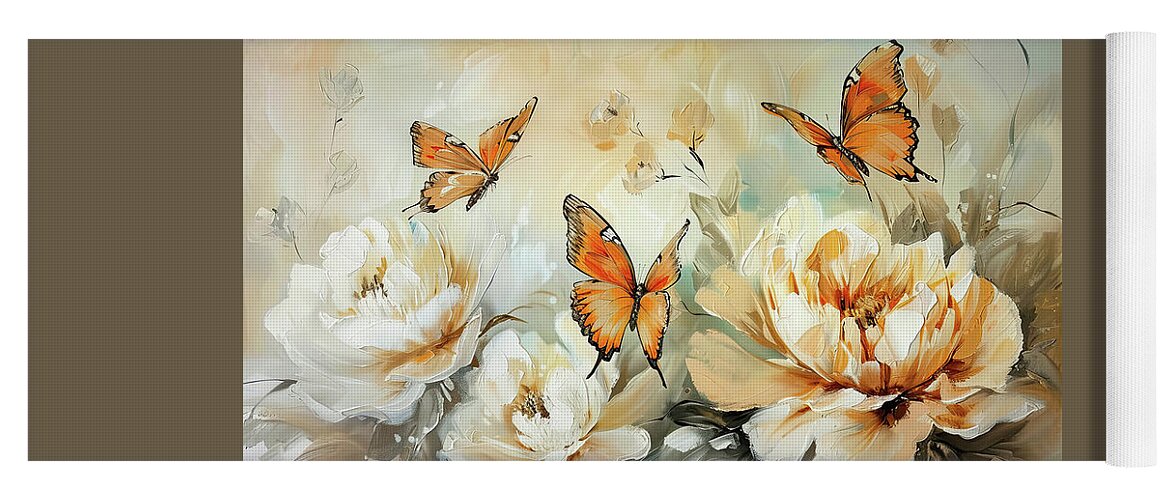 Butterfly Yoga Mat featuring the painting Butterfly Enlightenment 2 by Tina LeCour