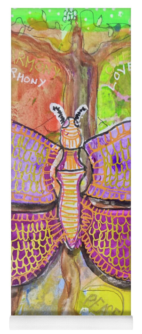 Butterfly Yoga Mat featuring the painting Butterfly Magic by Mimulux Patricia No