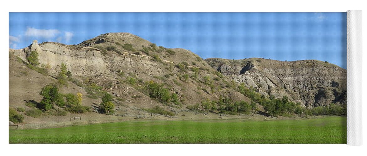 Buttes Yoga Mat featuring the photograph Buttes Above The Fields by Amanda R Wright
