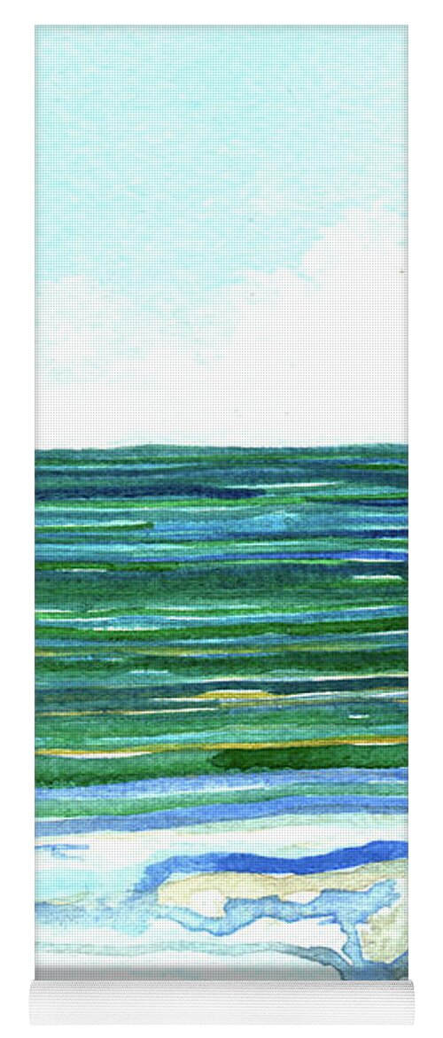 Ocean Yoga Mat featuring the painting By the Ocean by Michele Fritz