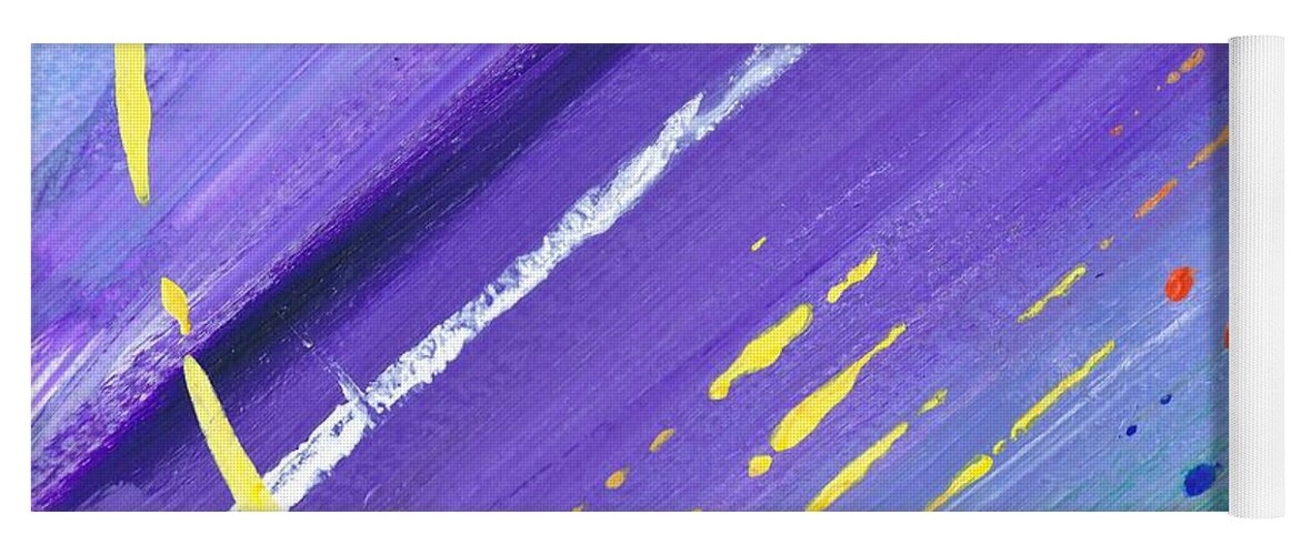 Abstracts Yoga Mat featuring the painting Listening by Bill Tomsa