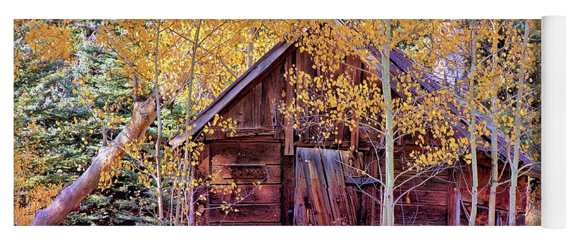 Cabin Yoga Mat featuring the photograph Cabin in the Forest by Bob Falcone
