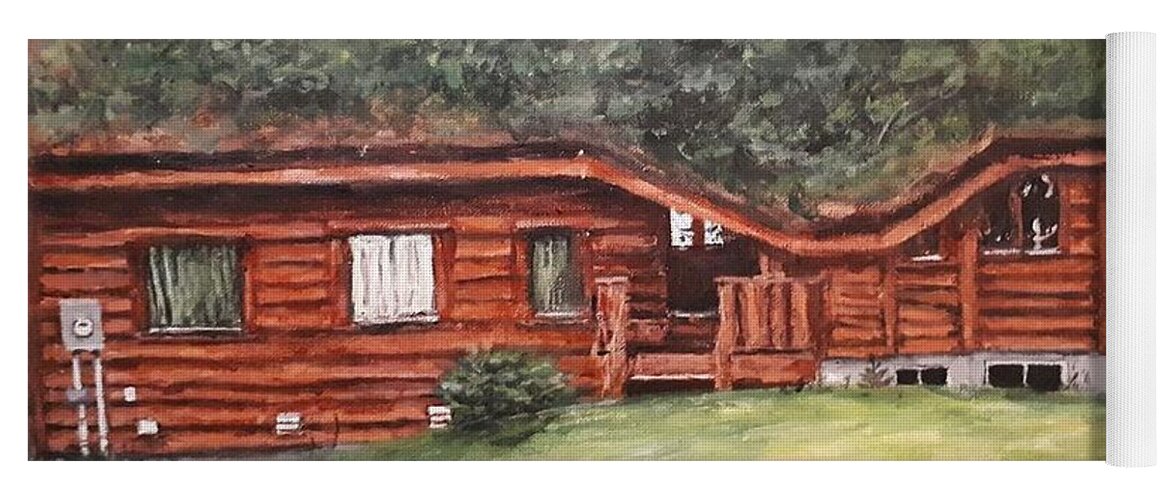 Cottage Yoga Mat featuring the painting Cabin by Jen Shearer