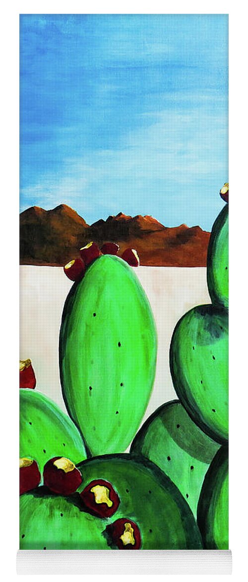 New Mexico Yoga Mat featuring the painting Cacti Group Two by Ted Clifton