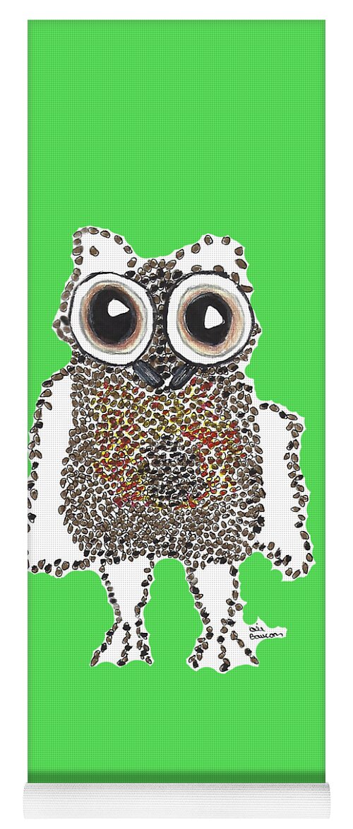 Owl Yoga Mat featuring the drawing Caffeinated Owl with Transparent Background by Ali Baucom