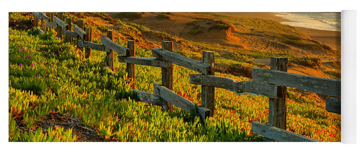 Point Reyes Yoga Mat featuring the photograph California Golden Coast by Adam Jewell