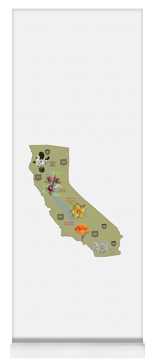  Yoga Mat featuring the digital art California Native Plants by Jessy Chaidez
