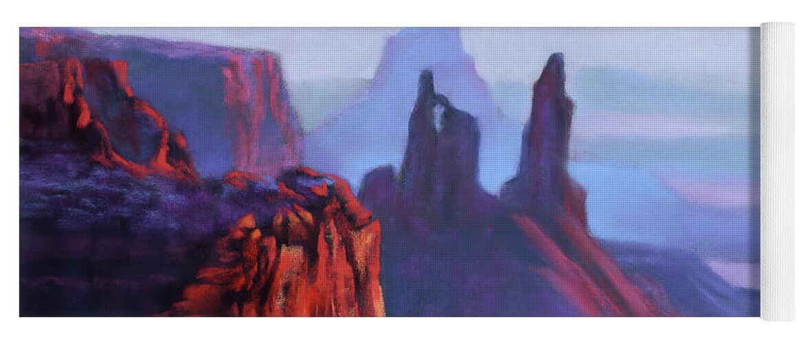 Western Yoga Mat featuring the painting Call of the Canyon by Sandi Snead