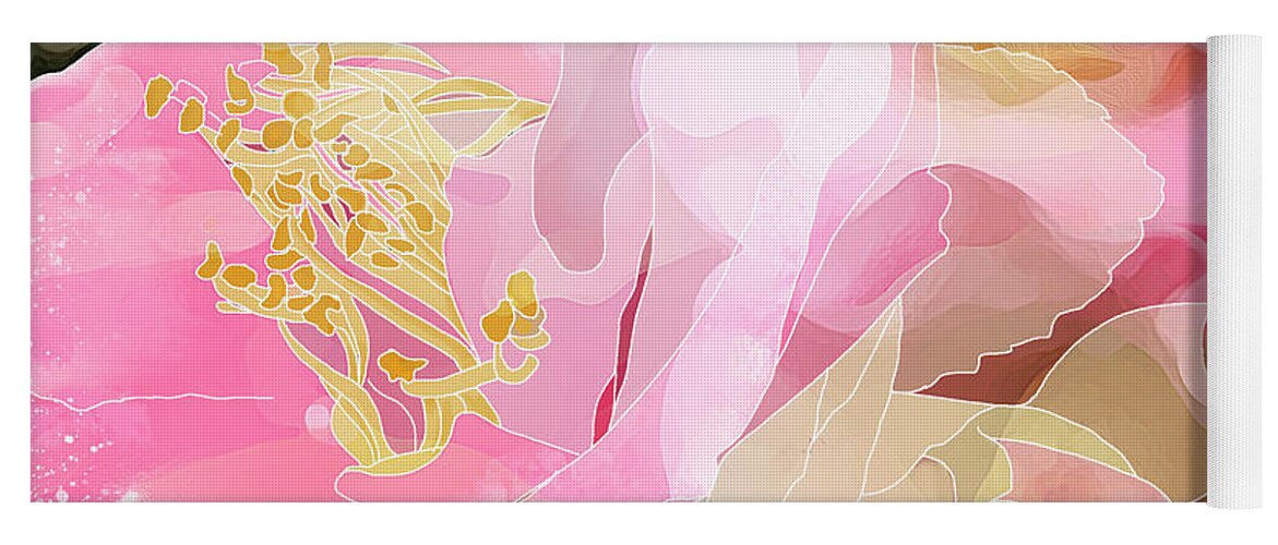 Floral Yoga Mat featuring the digital art Camille by Gina Harrison