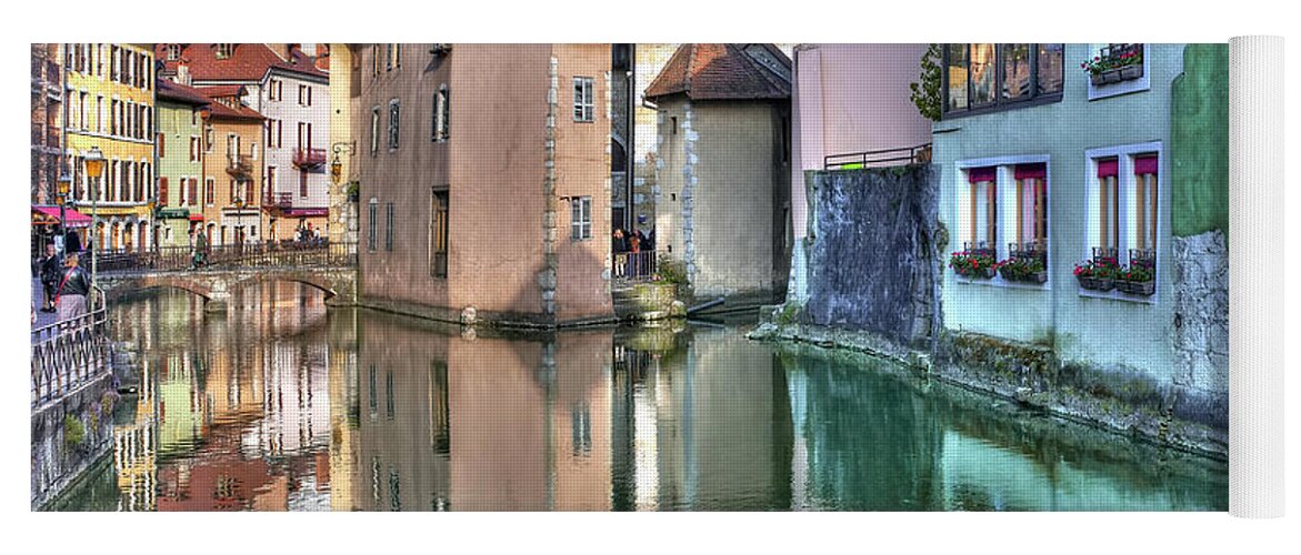 France Yoga Mat featuring the photograph Canal du Thiou - Annecy - Haute Savoie - France by Paolo Signorini