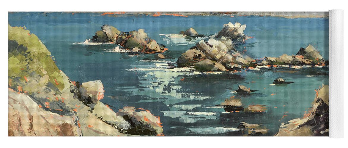 Landscape Yoga Mat featuring the painting Canary Point Overlook by PJ Kirk