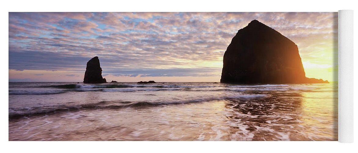 Sunset Yoga Mat featuring the photograph Cannon Beach Sunset Classic by Darren White