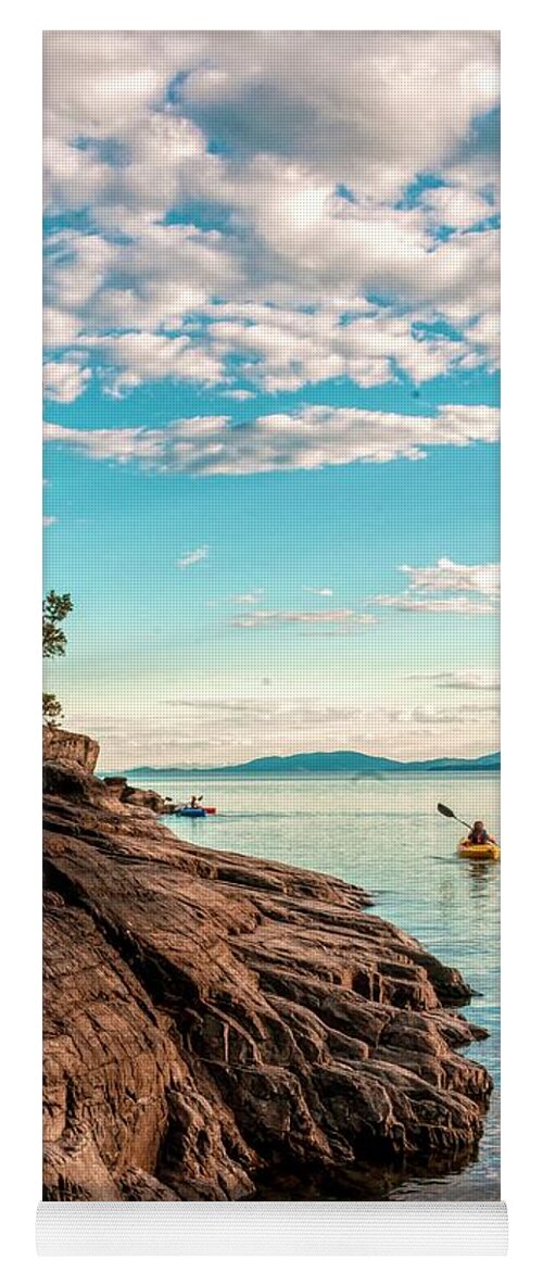 Lake Yoga Mat featuring the photograph Canoe On Lake by Pamela Dunn-Parrish